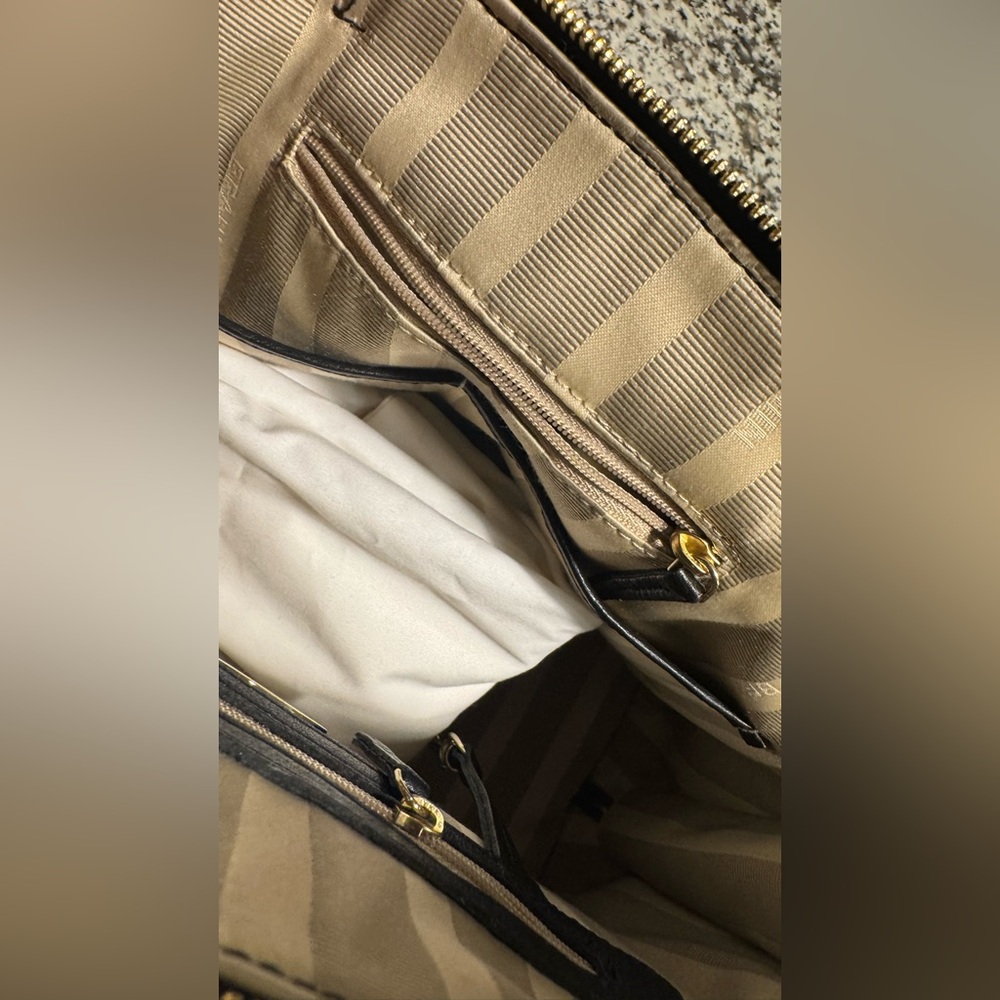 Brahmin Black and Tan Striped Satchel Vivian in Saint Tropez/ Rare - Picture 14 of 14